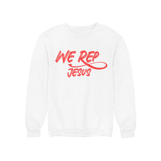 We Rep Jesus Sweatshirt White