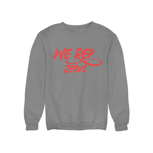 We Rep Jesus Sweatshirt Grey
