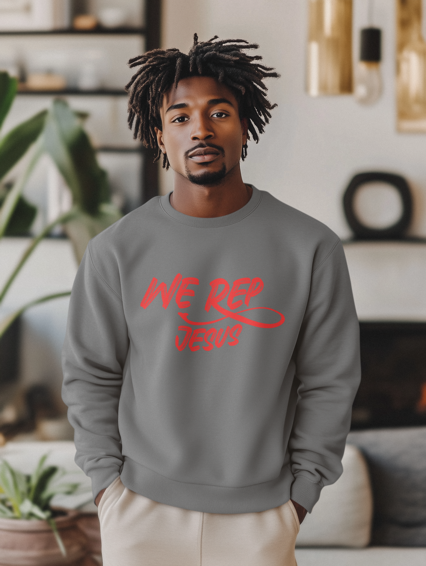 We Rep Jesus Sweatshirt Grey